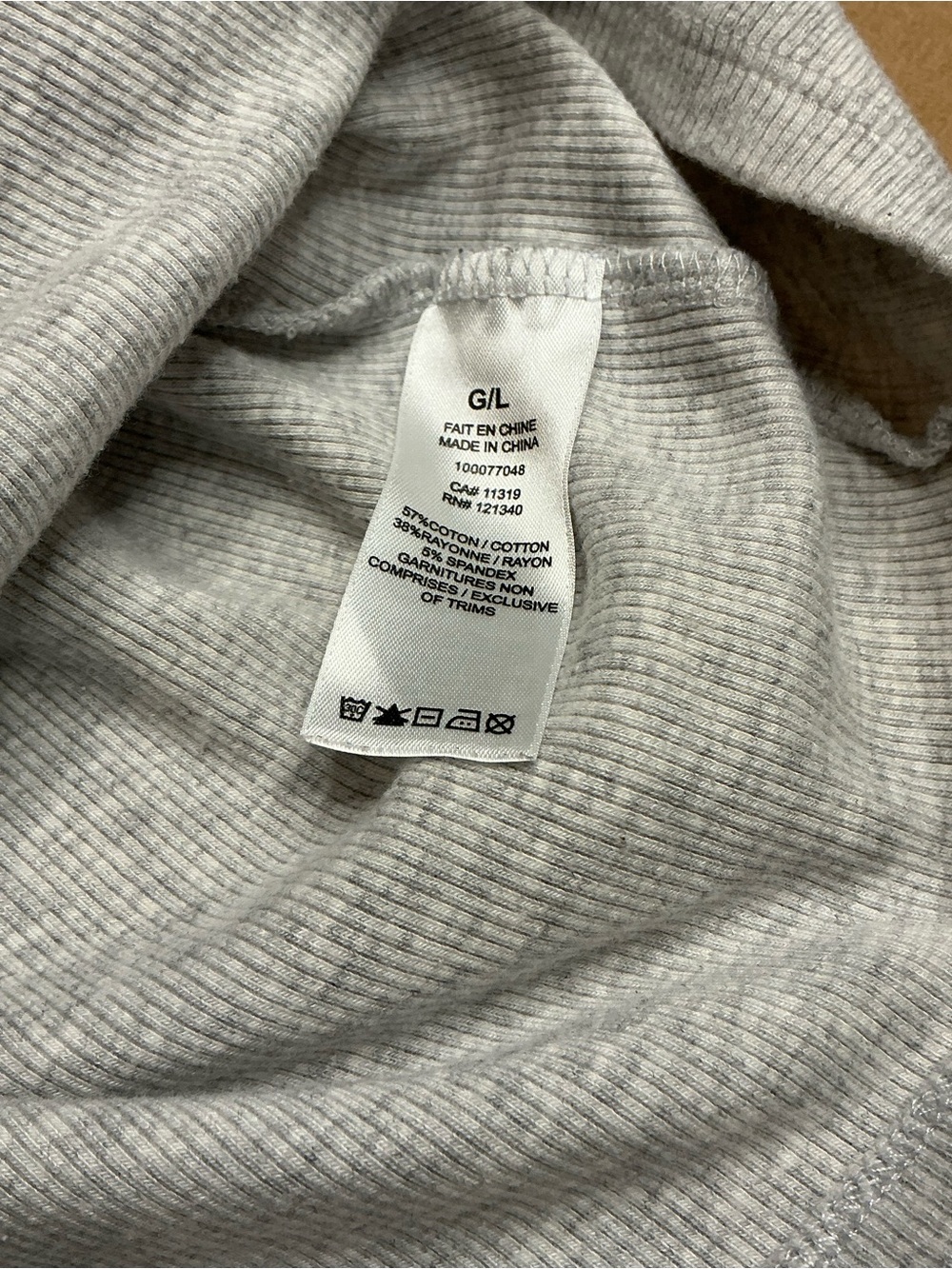 Garage Grey Ribbed Cropped Tee large - Picture 9 of 9
